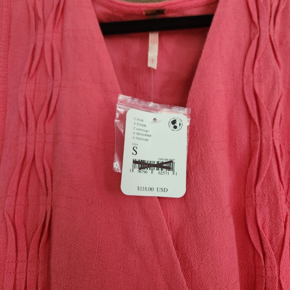 NWT Free People Endless Summer On The Move Midi Dress Wrap Pink Dress Size Small - Picture 5 of 7